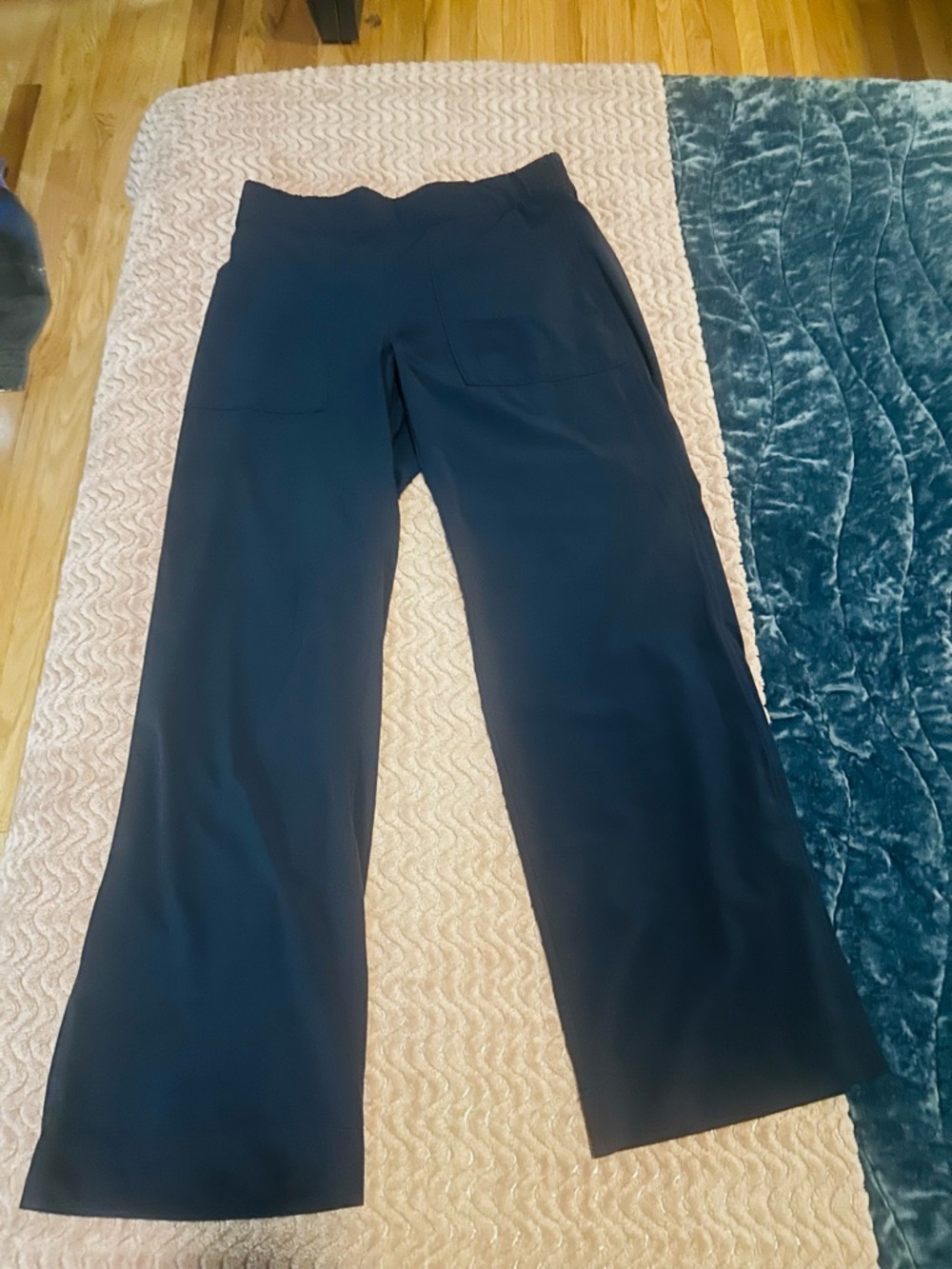 Athleta Navy Wide-Leg Pull-On Pants